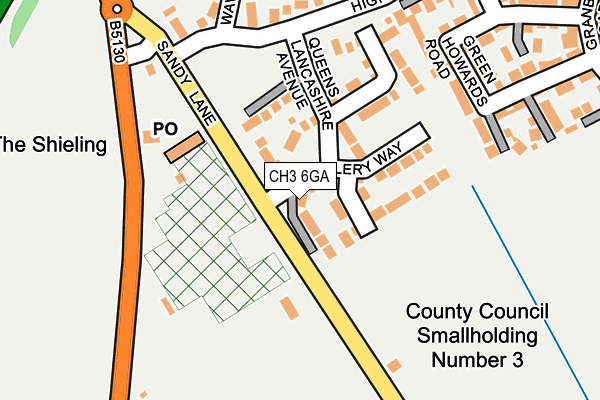 CH3 6GA map - OS OpenMap – Local (Ordnance Survey)
