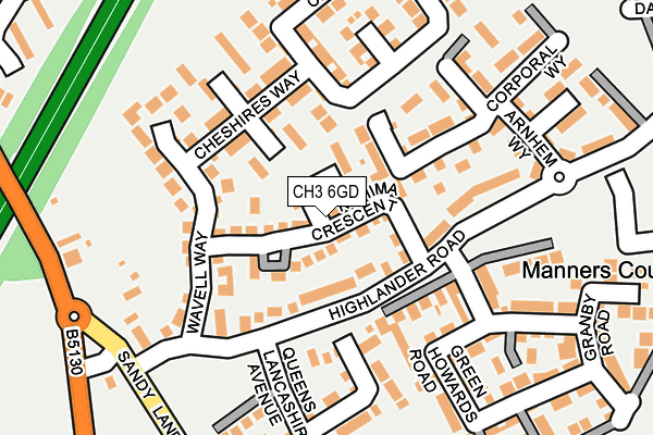 CH3 6GD map - OS OpenMap – Local (Ordnance Survey)