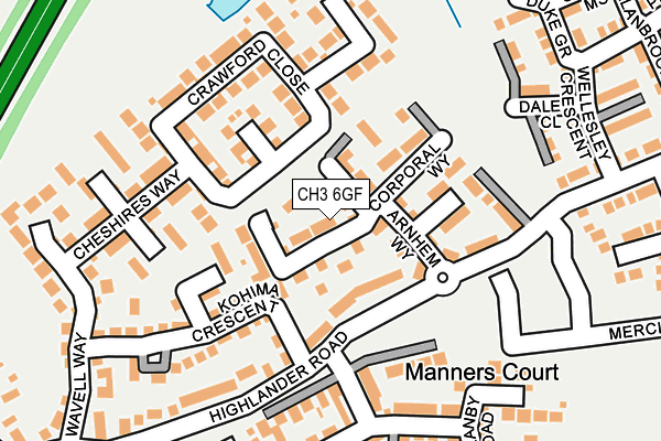 CH3 6GF map - OS OpenMap – Local (Ordnance Survey)