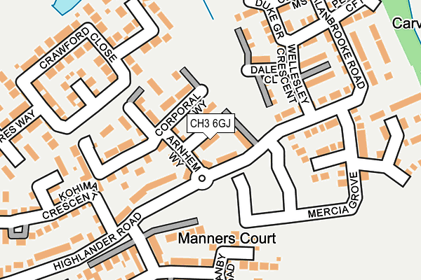 CH3 6GJ map - OS OpenMap – Local (Ordnance Survey)