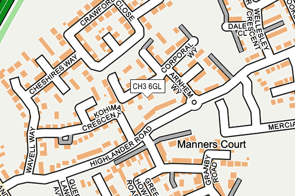 CH3 6GL map - OS OpenMap – Local (Ordnance Survey)