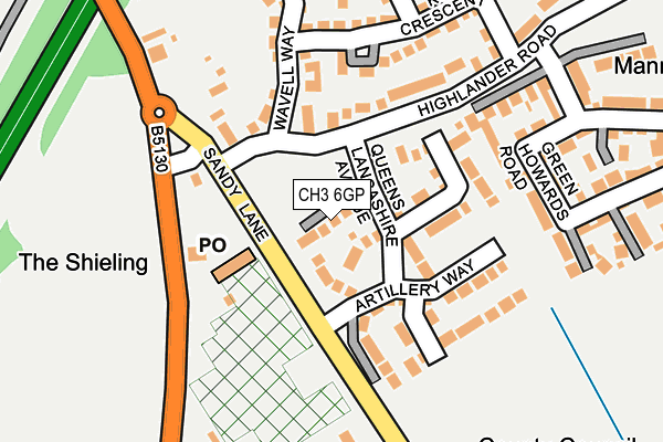 CH3 6GP map - OS OpenMap – Local (Ordnance Survey)