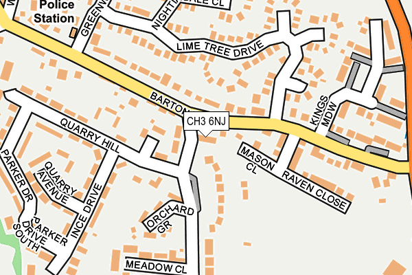 CH3 6NJ map - OS OpenMap – Local (Ordnance Survey)