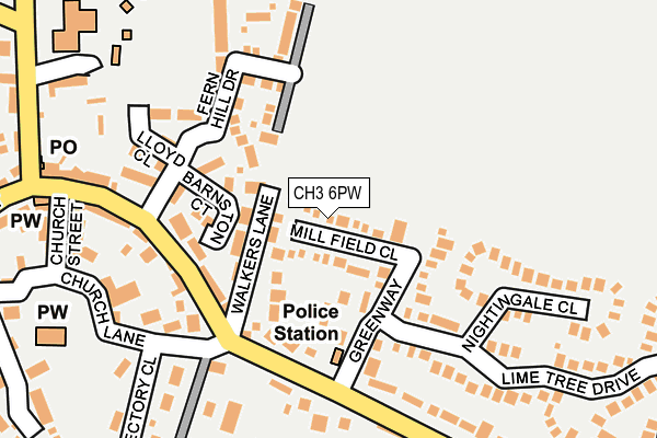 CH3 6PW map - OS OpenMap – Local (Ordnance Survey)