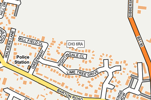 CH3 6RA map - OS OpenMap – Local (Ordnance Survey)