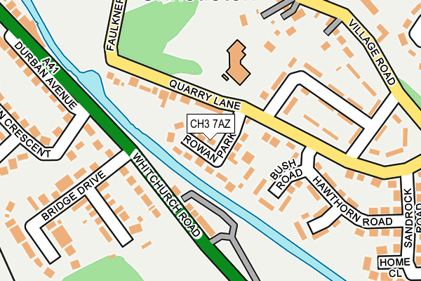 CH3 7AZ map - OS OpenMap – Local (Ordnance Survey)