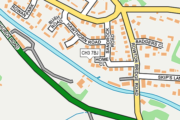 CH3 7BJ map - OS OpenMap – Local (Ordnance Survey)