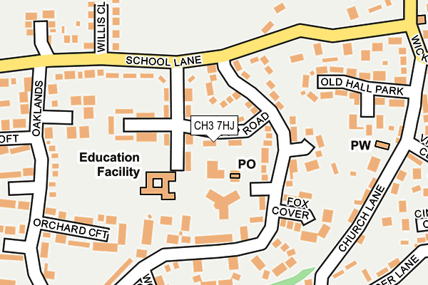 CH3 7HJ map - OS OpenMap – Local (Ordnance Survey)