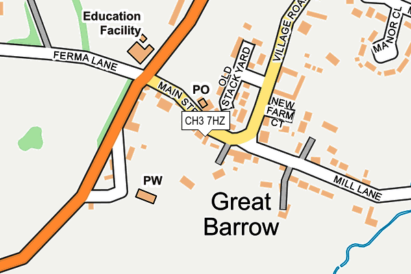 CH3 7HZ map - OS OpenMap – Local (Ordnance Survey)