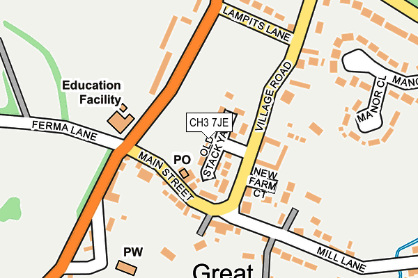 CH3 7JE map - OS OpenMap – Local (Ordnance Survey)