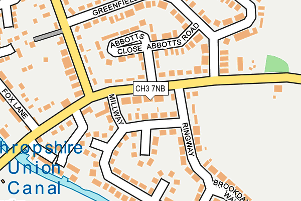 CH3 7NB map - OS OpenMap – Local (Ordnance Survey)