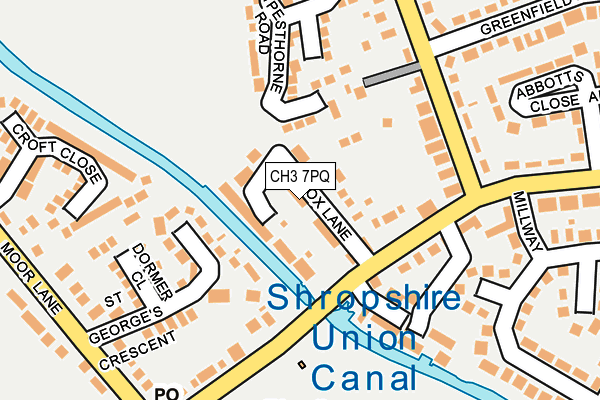 CH3 7PQ map - OS OpenMap – Local (Ordnance Survey)