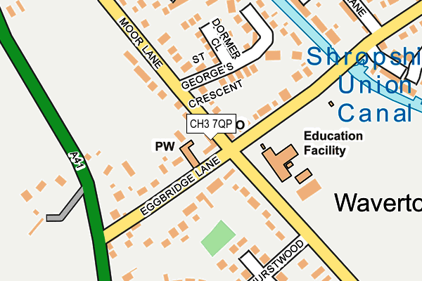 CH3 7QP map - OS OpenMap – Local (Ordnance Survey)
