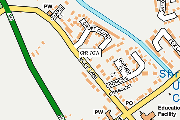 CH3 7QW map - OS OpenMap – Local (Ordnance Survey)