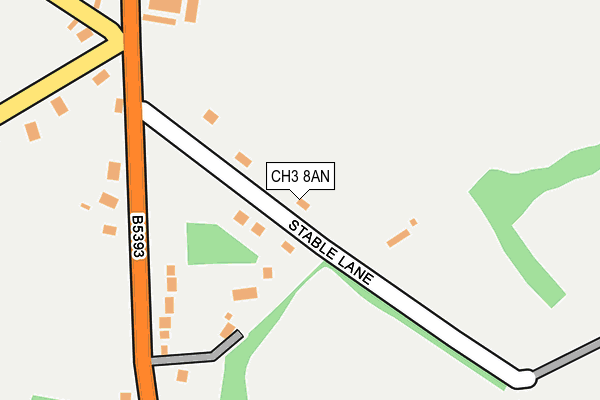 CH3 8AN map - OS OpenMap – Local (Ordnance Survey)