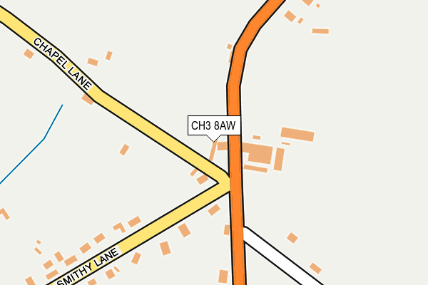 CH3 8AW map - OS OpenMap – Local (Ordnance Survey)