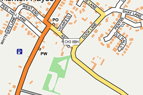 CH3 8BH map - OS OpenMap – Local (Ordnance Survey)