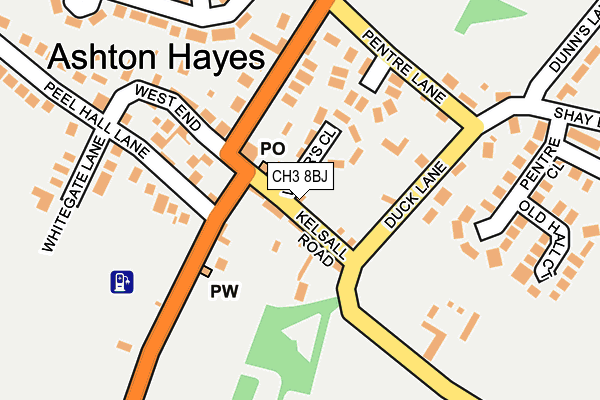 CH3 8BJ map - OS OpenMap – Local (Ordnance Survey)