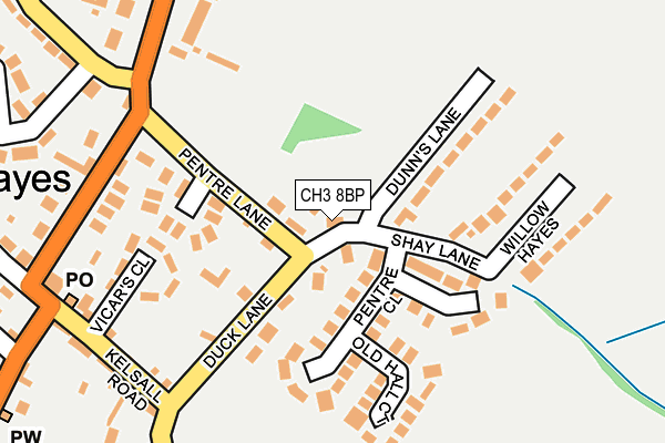 CH3 8BP map - OS OpenMap – Local (Ordnance Survey)