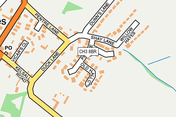 CH3 8BR map - OS OpenMap – Local (Ordnance Survey)