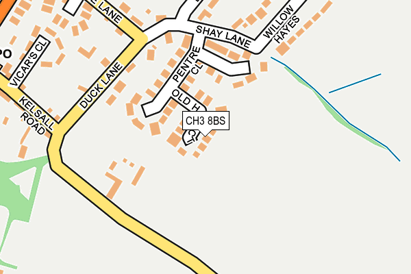 CH3 8BS map - OS OpenMap – Local (Ordnance Survey)