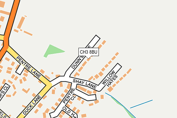 CH3 8BU map - OS OpenMap – Local (Ordnance Survey)