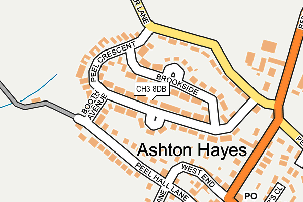 CH3 8DB map - OS OpenMap – Local (Ordnance Survey)