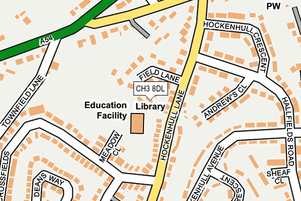 CH3 8DL map - OS OpenMap – Local (Ordnance Survey)