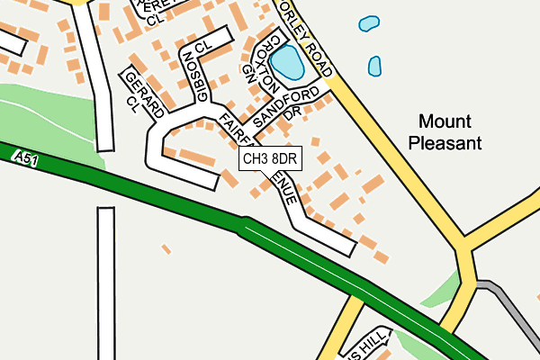 CH3 8DR map - OS OpenMap – Local (Ordnance Survey)