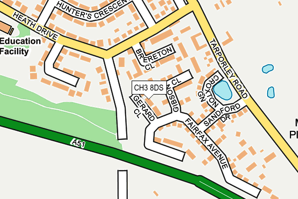 CH3 8DS map - OS OpenMap – Local (Ordnance Survey)