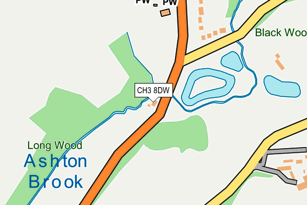 CH3 8DW map - OS OpenMap – Local (Ordnance Survey)