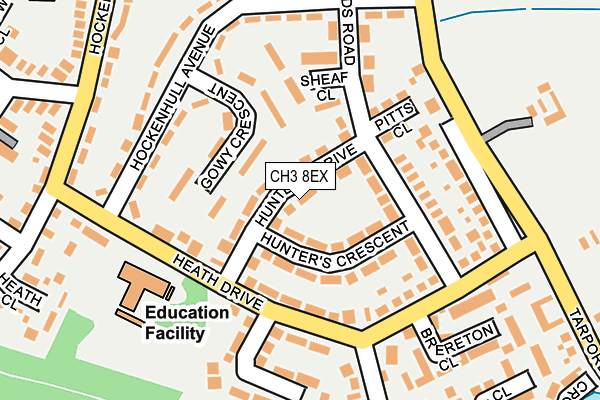 CH3 8EX map - OS OpenMap – Local (Ordnance Survey)