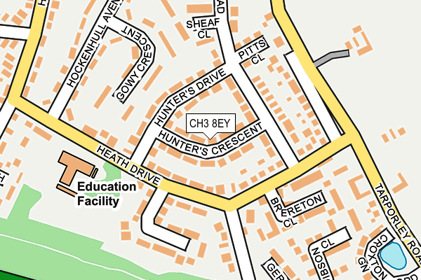 CH3 8EY map - OS OpenMap – Local (Ordnance Survey)