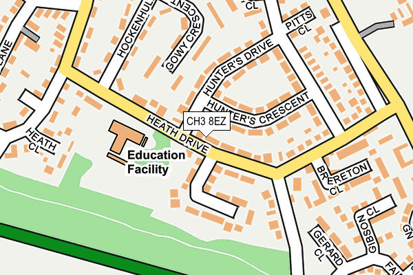 CH3 8EZ map - OS OpenMap – Local (Ordnance Survey)