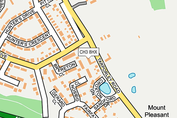 CH3 8HX map - OS OpenMap – Local (Ordnance Survey)