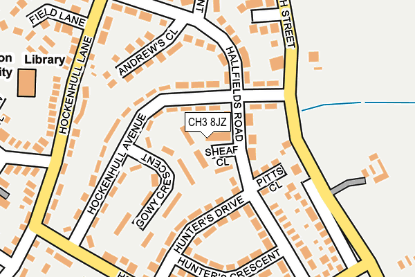 CH3 8JZ map - OS OpenMap – Local (Ordnance Survey)