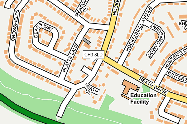 CH3 8LD map - OS OpenMap – Local (Ordnance Survey)