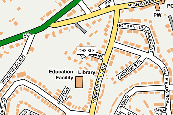 CH3 8LF map - OS OpenMap – Local (Ordnance Survey)