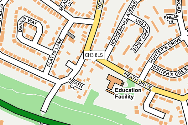 CH3 8LS map - OS OpenMap – Local (Ordnance Survey)