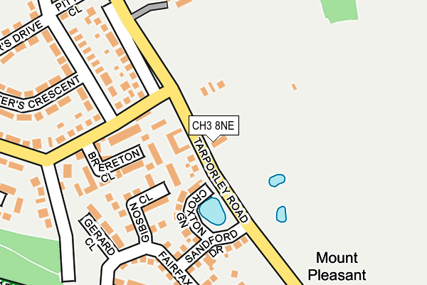 CH3 8NE map - OS OpenMap – Local (Ordnance Survey)