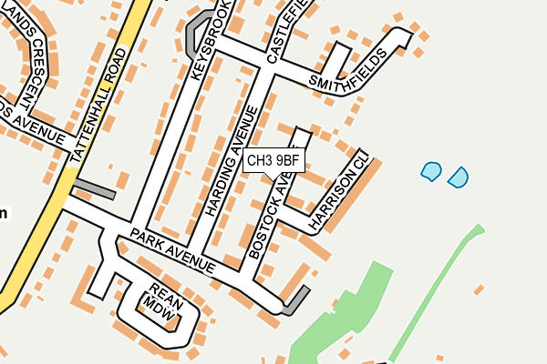 CH3 9BF map - OS OpenMap – Local (Ordnance Survey)