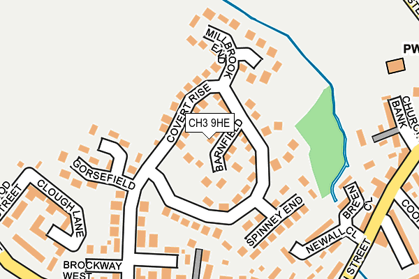 CH3 9HE map - OS OpenMap – Local (Ordnance Survey)