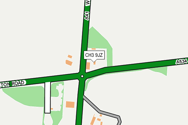 CH3 9JZ map - OS OpenMap – Local (Ordnance Survey)