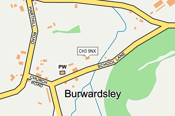 CH3 9NX map - OS OpenMap – Local (Ordnance Survey)