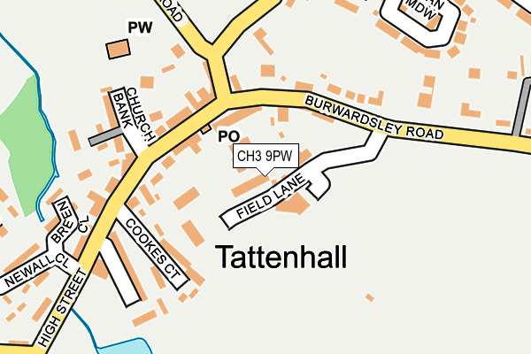 CH3 9PW map - OS OpenMap – Local (Ordnance Survey)