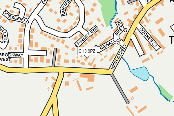 CH3 9PZ map - OS OpenMap – Local (Ordnance Survey)