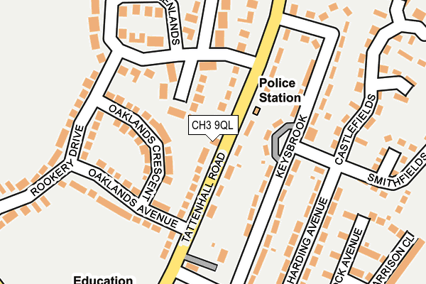 CH3 9QL map - OS OpenMap – Local (Ordnance Survey)