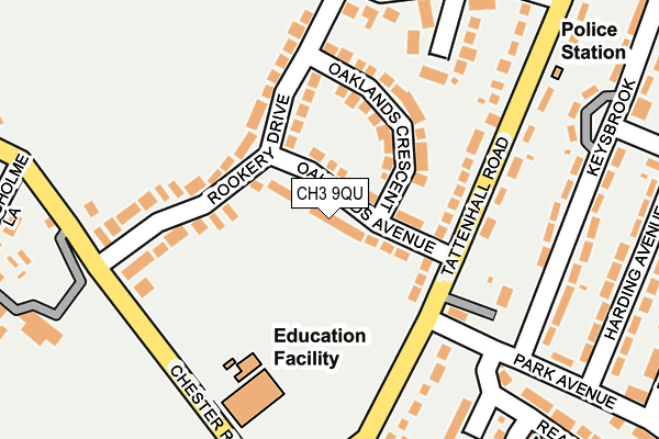 CH3 9QU map - OS OpenMap – Local (Ordnance Survey)