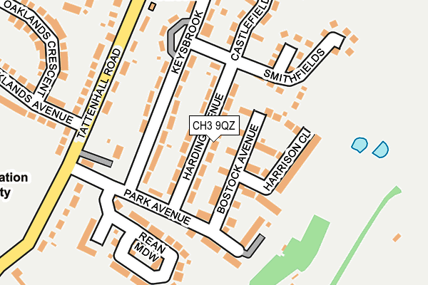 CH3 9QZ map - OS OpenMap – Local (Ordnance Survey)