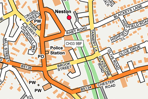 CH33 9BF map - OS OpenMap – Local (Ordnance Survey)